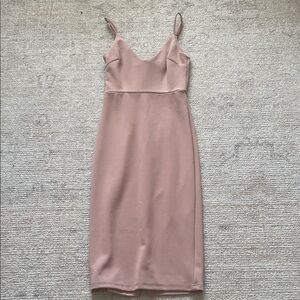Lulu's Blush Midi Dress with Spaghetti Straps